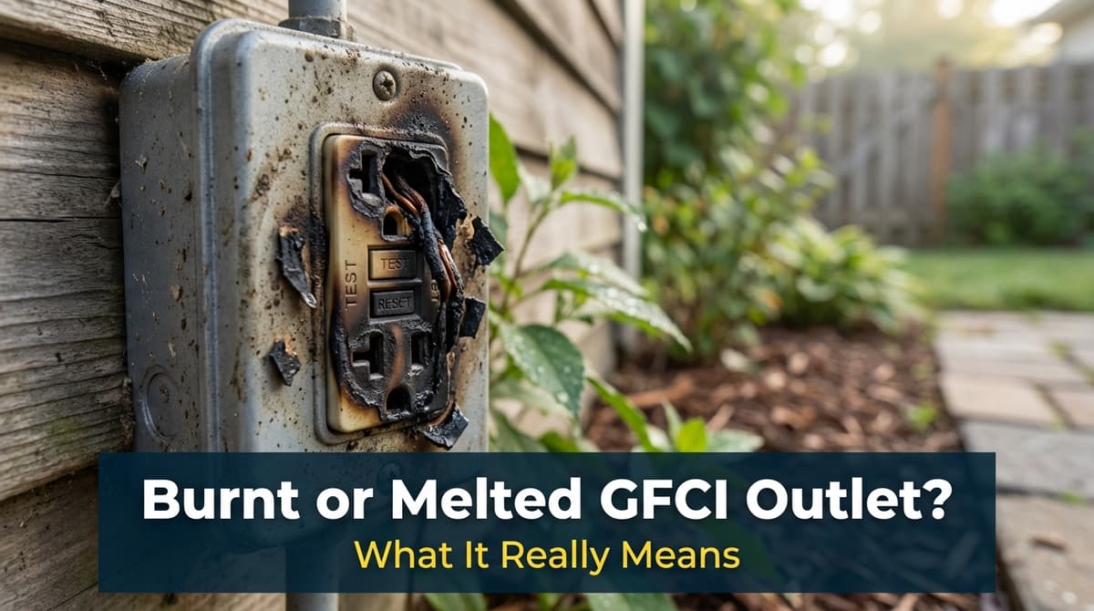 Burnt or Melted Outdoor GFCI Outlet? What It Really Means image